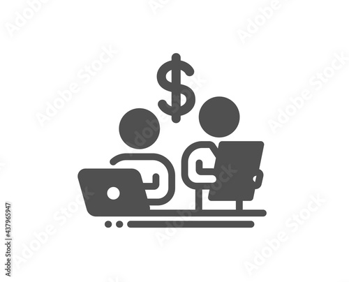 Budget accounting simple icon. Money investment sign. Stock shares traders symbol. Classic flat style. Quality design element. Simple budget accounting icon. Vector
