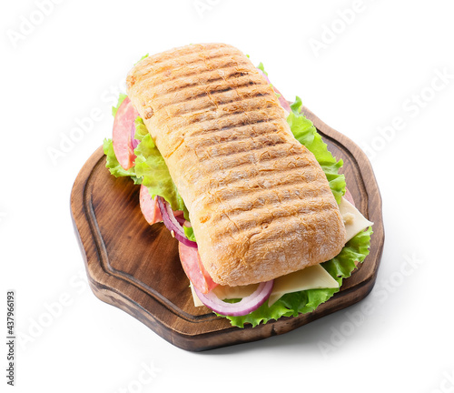 Grilled panini sandwich wit...