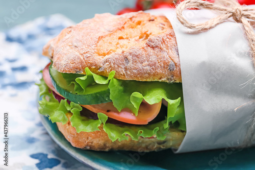 Freshly prepared ciabatta s...