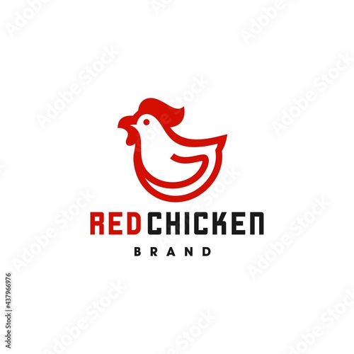 chicken logo icon vector, mascot logo of rooster logo concept for fast food restaurant