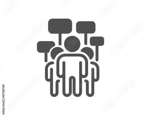 Voting campaign simple icon. People rally with signs. Public election symbol. Classic flat style. Quality design element. Simple voting campaign icon. Vector