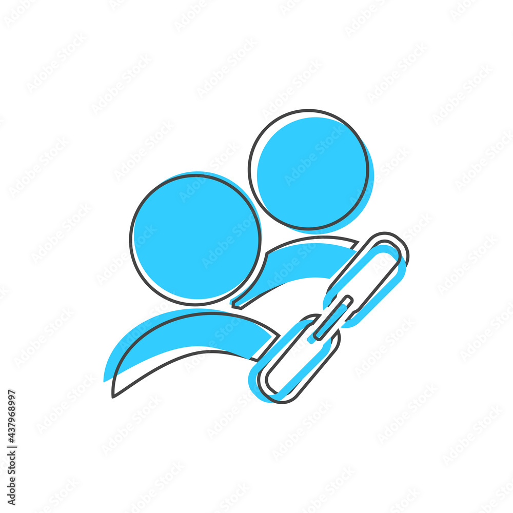 Referral link vector icon on cartoon style on white isolated background. Referral link vector icon on cartoon style on white isolated background.