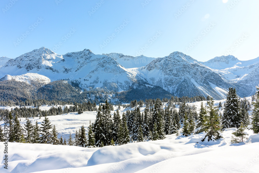 Winter Landscape in Arosa, Switzerland