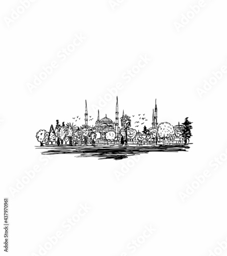 istanbul icons graphic design vector art