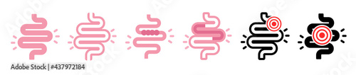 Colitis. Stomach set icon for medical design