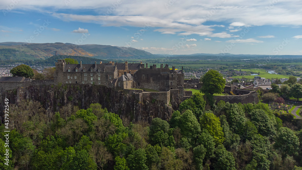 Stirling Castle overlooking the city in Central Scotland, UK