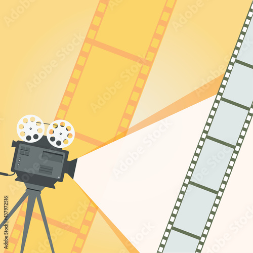 cinema background, casting, banner, template for layout, vector illustration