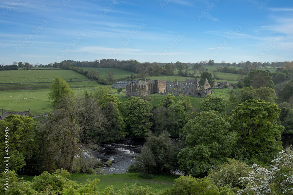Obraz premium The ruins of Egglestone Abbey near Castle Barnard in County Durham, UK