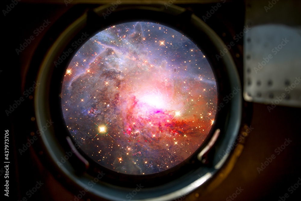Galaxy, nebula and gas. View from spacecraft. Elements of this image furnished by NASA.