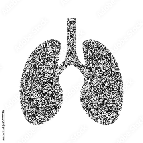 Reaction-Diffusion Pattern Lungs Silhouette Icon