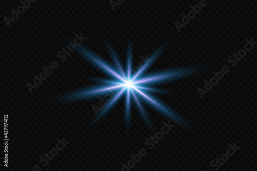 Wallpaper Mural Glow effect. Blue glowing particles, stars, lasers. Vector illustration. Torontodigital.ca