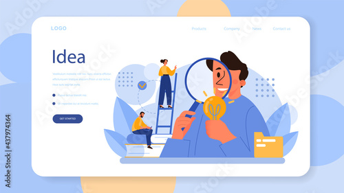Idea web banner or landing page. Creative innovation or business solution