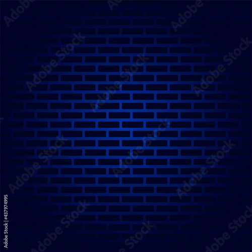 Blue brick wall for your neon illustration