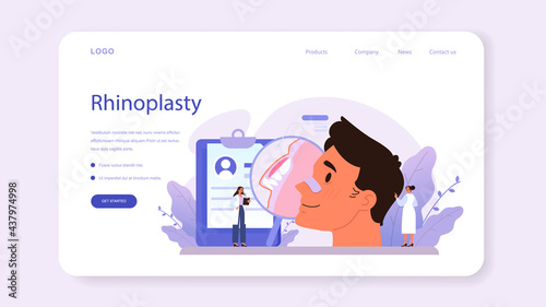 Plastic surgeon web banner or landing page. Idea of body and face correction