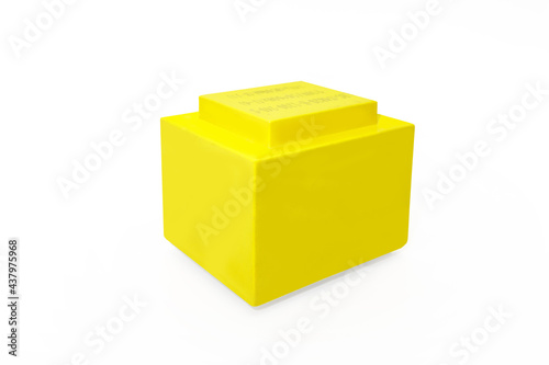 Single solid-state relay (SSR) of yellow color on white background © Poliorketes