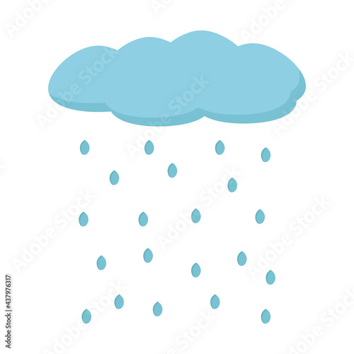 Rain with a cloud on a white background for use in web design or a thematic article