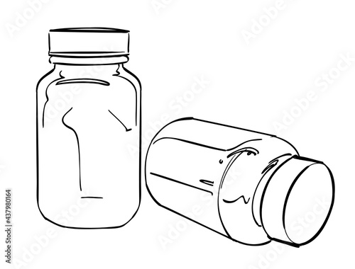 medicine glass bottle drawing illustration storyboard (ID: 437980164)