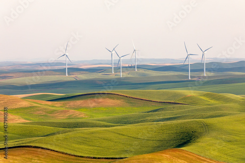 Wind Turbines in the Palouse, a vast region in eastern Washington of primarily wheat fields