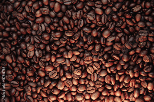 Fresh roasted coffee beans texture