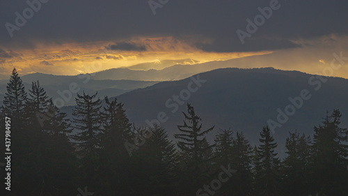 sunrise in the mountains, góry beskid © szymon13856