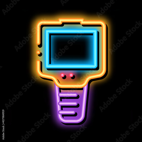 ammeter neon light sign vector. Glowing bright icon ammeter sign. transparent symbol illustration