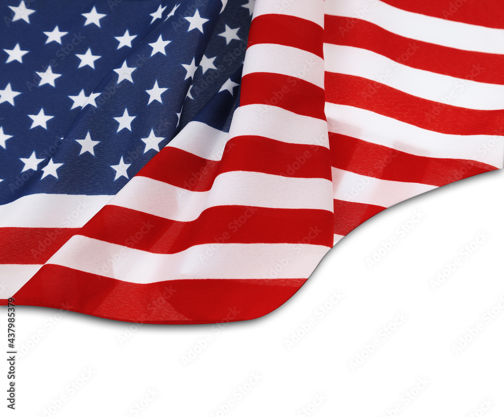 Fototapeta premium USA flag on white
