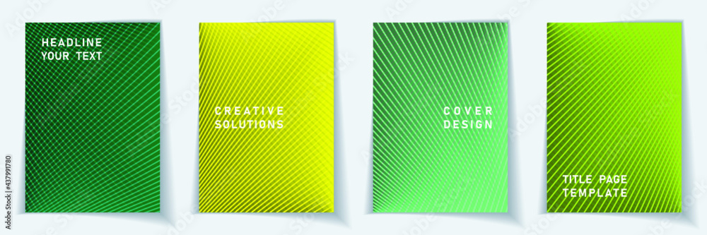 Fototapeta premium Crossed lines halftone cover page templates batch