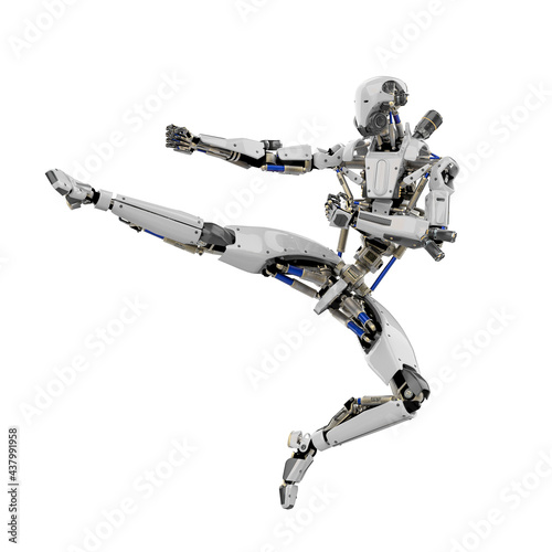 super robot in karate jump