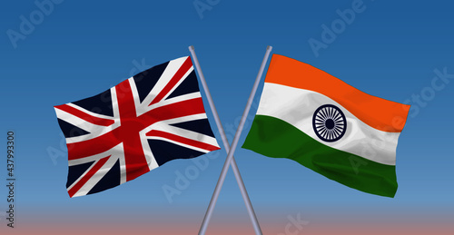 インドとイギリスの国旗