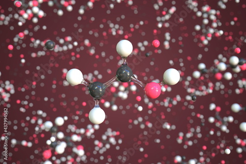 Polyvinyl alcohol molecule, conceptual molecular model. Chemical 3d rendering photo