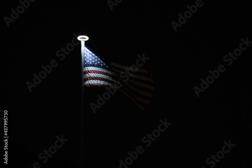 America Flag at night with gritty texture