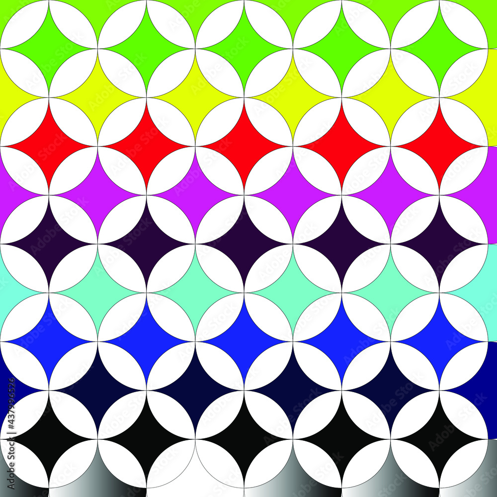 Fototapeta premium A circle in which there are stars of various colors