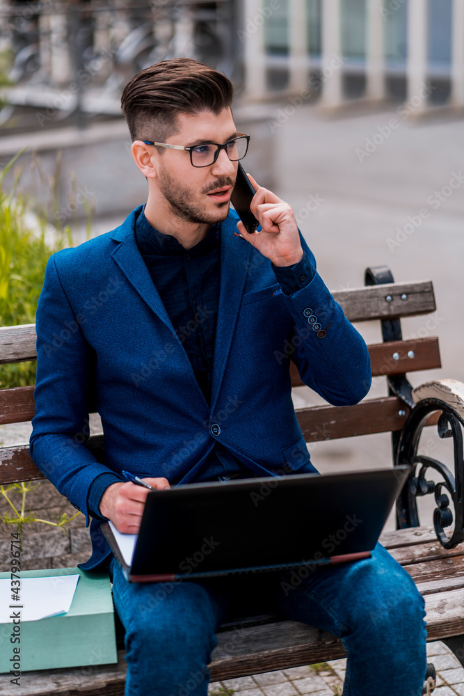 Man having business conversation Man having business conversation