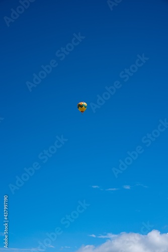 Hot air balloon flying in the sky