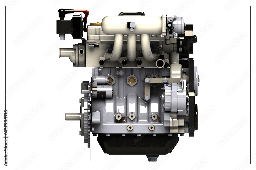 3d design of a combustion engine. 3d design of a combustion engine.