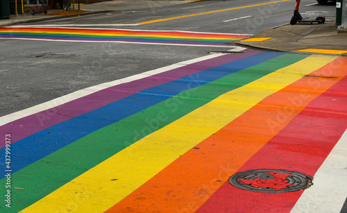 Gay pride colors serve as pedestrian crossing