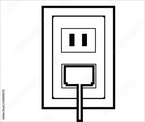 電源プラグを差し込んだコンセント「白」