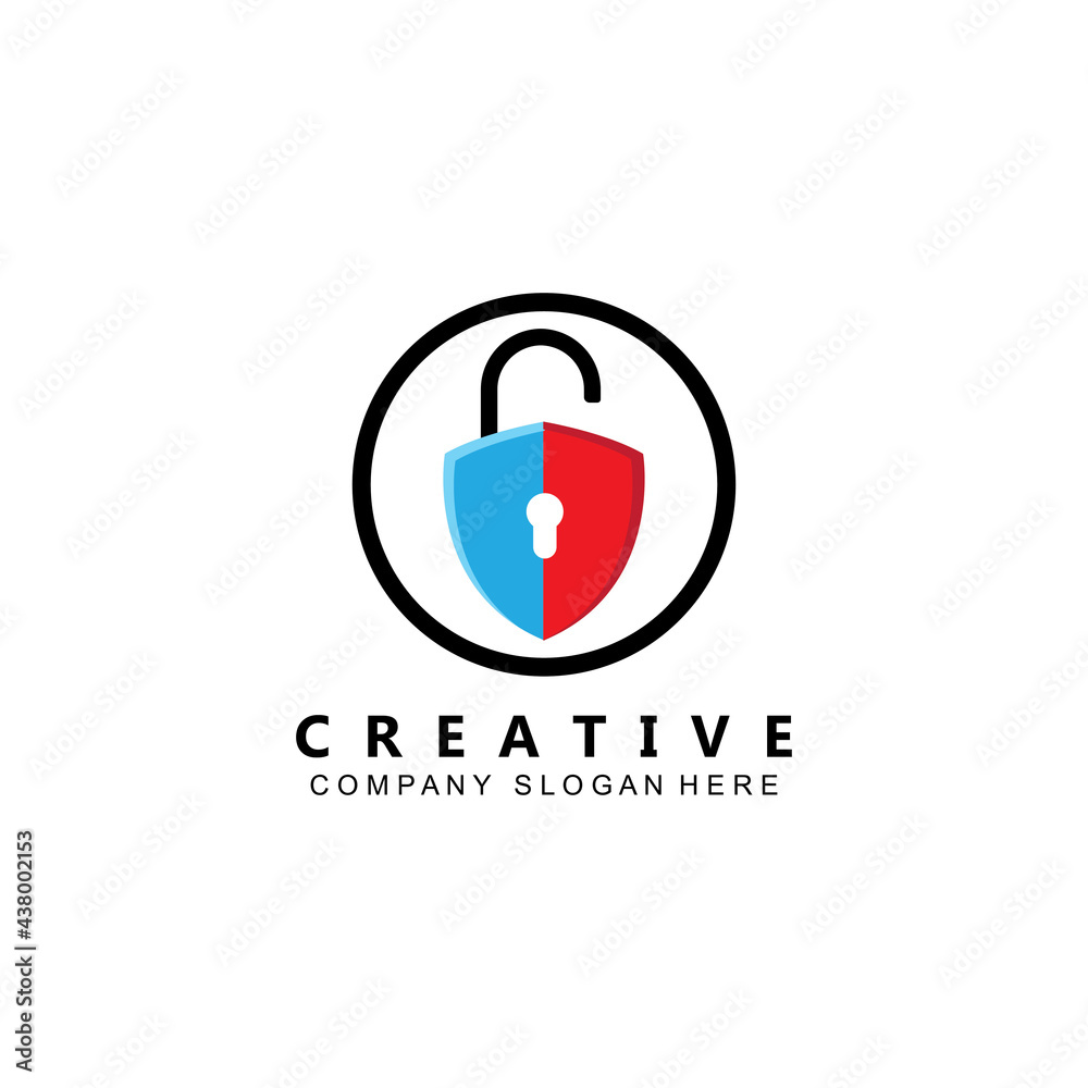 home and site security padlock logo vector symbol