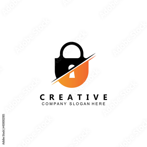 home and site security padlock logo vector symbol