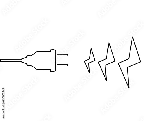 電気を送る電源プラグのイメージ「白」
