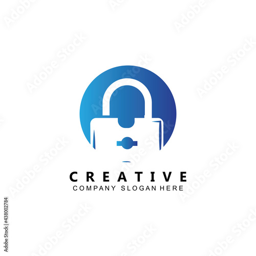 home and site security padlock logo vector symbol
