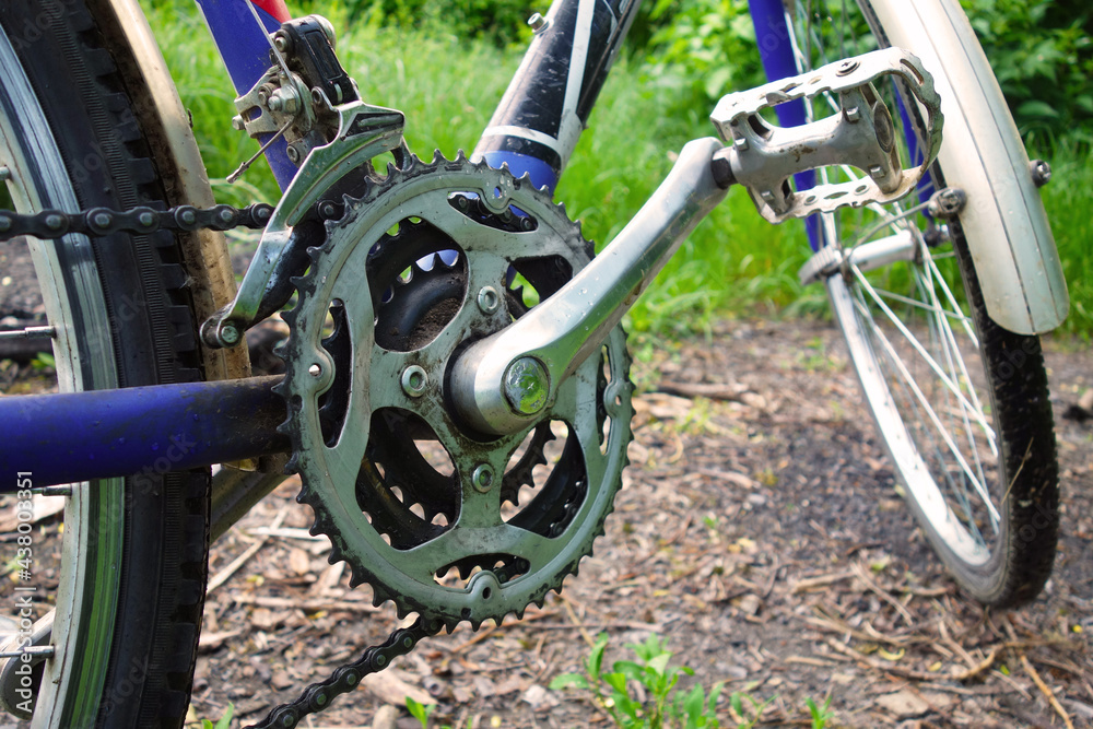 Fototapeta premium Bicycle gears of various diameters for shifting gears