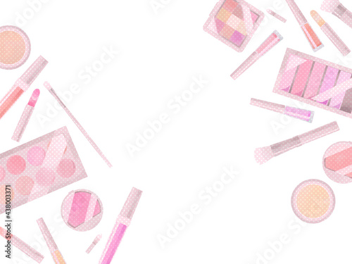 水彩風コスメのイラスト背景素材