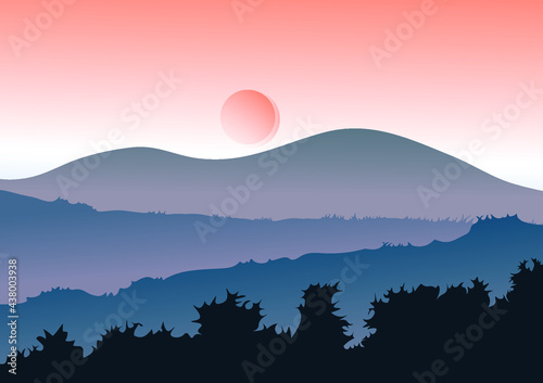 sunrise in mountains