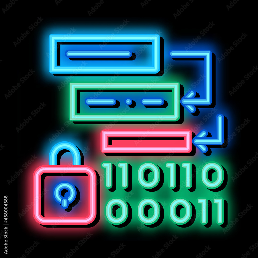 binary protection algorithm neon light sign vector. Glowing bright icon binary protection algorithm sign. transparent symbol illustration binary protection algorithm neon light sign vector. Glowing bright icon binary protection algorithm sign. transparent symbol illustration