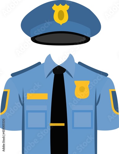 Vector illustration of police uniform and hat