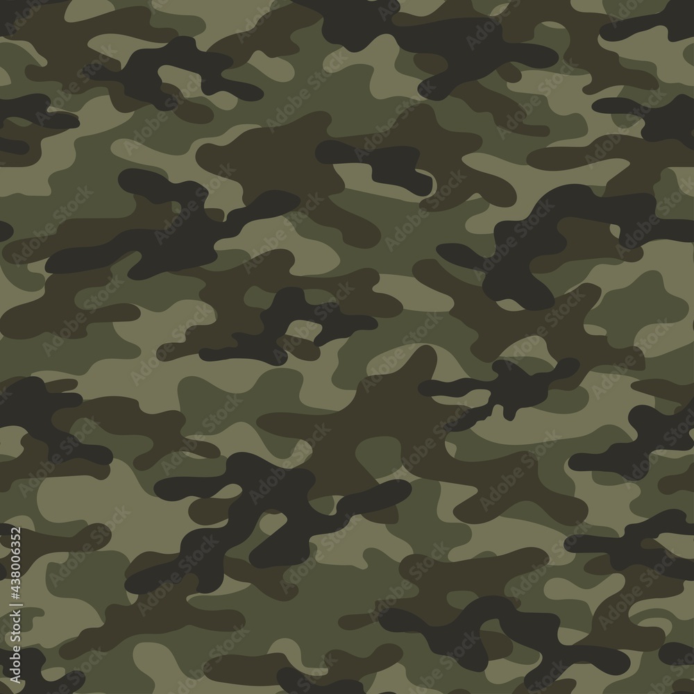Abstract seamless green military camo texture for print. Forest background. Vector Abstract seamless green military camo texture for print. Forest background. Vector