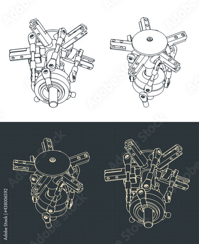 Helicopter main rotor isometric drawings