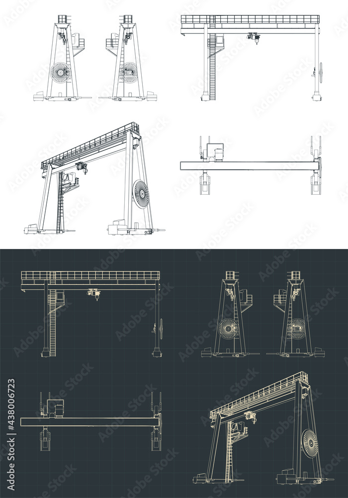 Large harbor crane blueprints