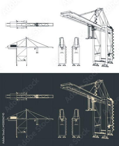 Large harbor crane drawings